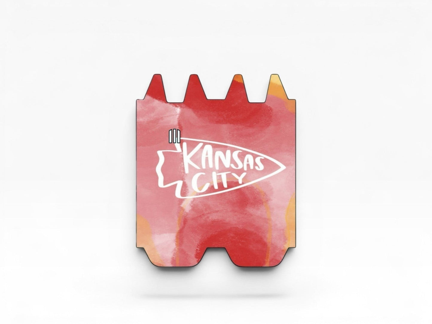 Cloud Skinz custom vinyl decal wrap for STIIIZY Biiig featuring a red and orange Kansas City watercolor design.