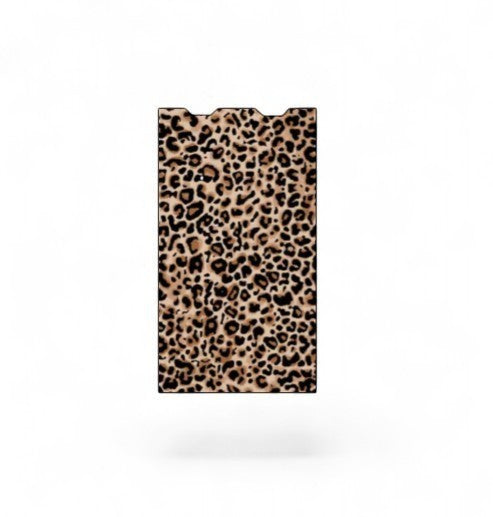 Cloud Skinz leopard print waterproof vinyl adhesive wrap for Juul device with precision-cut design.