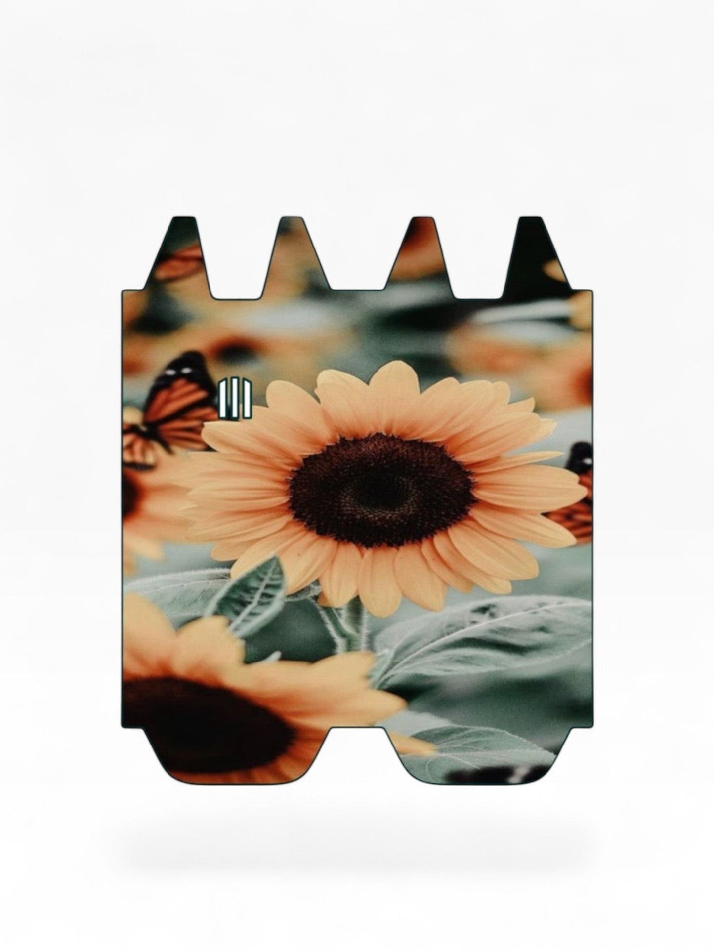 Cloud Skinz vinyl decal wrap for STIIIZY Biiig featuring a sunflower and butterfly print on a white background