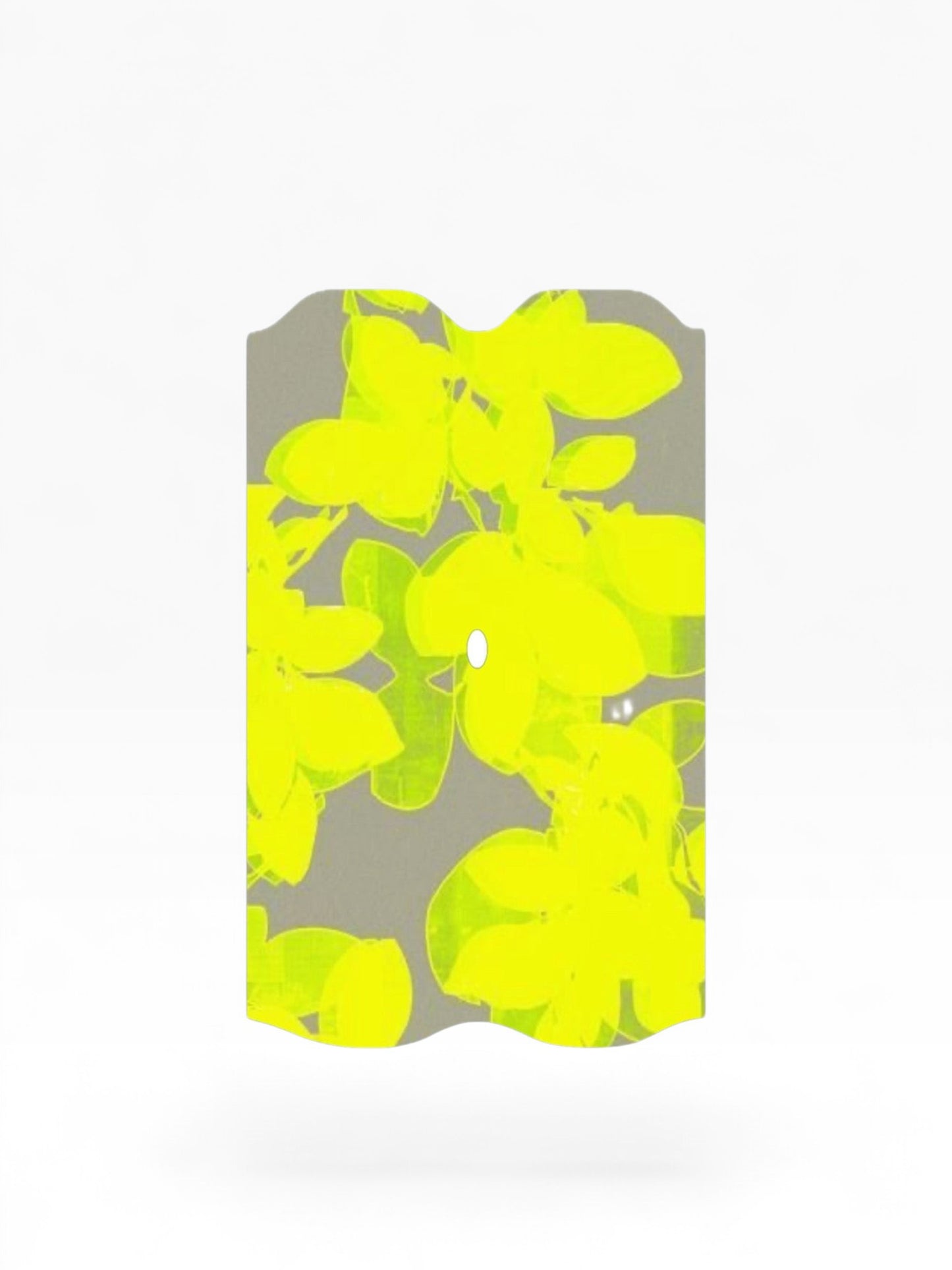 Cloud Skinz waterproof decal for Vuse Alto featuring a vibrant neon yellow floral pattern on a grey background.