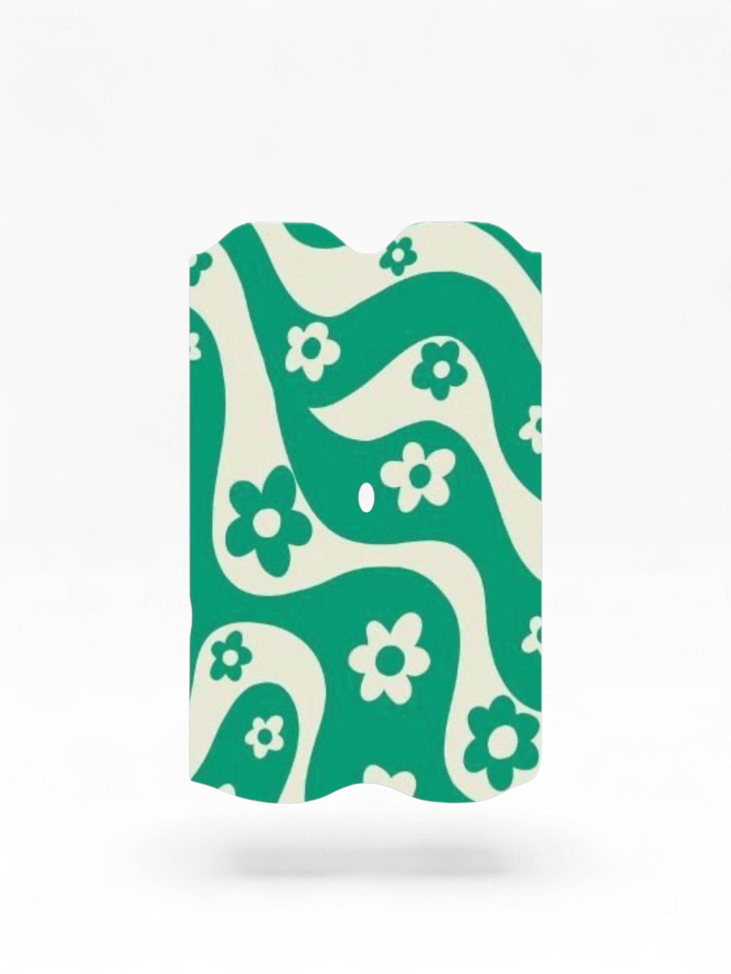 Cloud Skinz waterproof Vuse Alto decal featuring a green and cream retro wavy floral pattern.