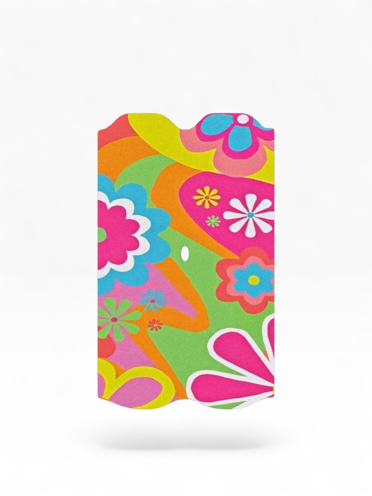 Cloud Skinz waterproof Vuse Alto decal featuring a vibrant 1970s-inspired retro floral pattern in bright colors.