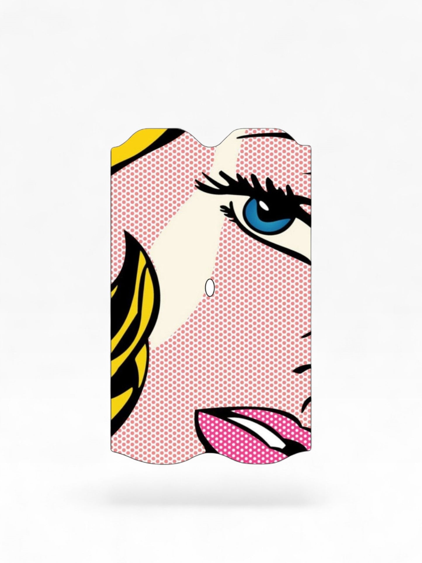 Cloud Skinz waterproof Vuse Alto decal featuring a pop art comic book style woman with blue eyes and pink lips