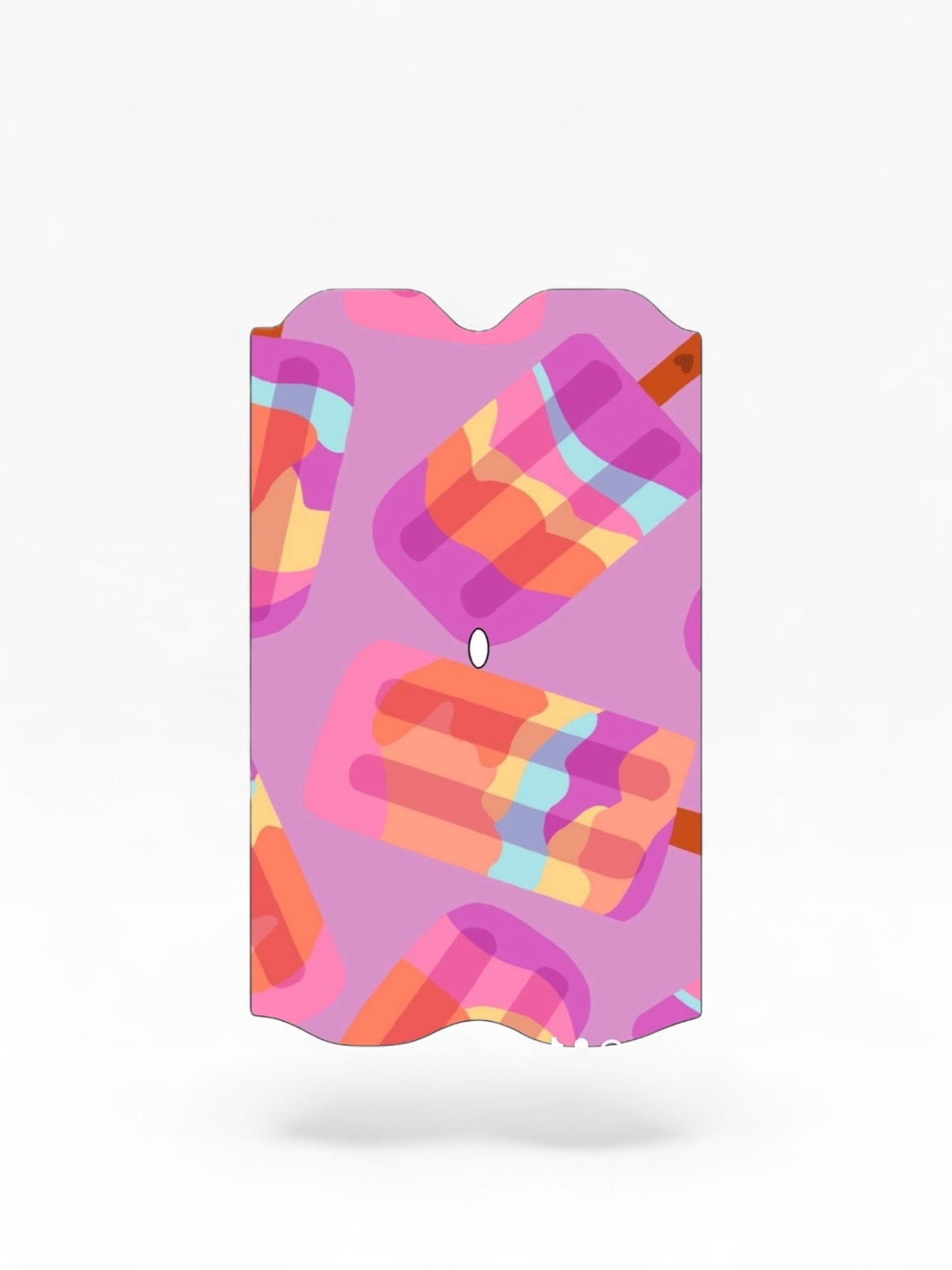 Cloud Skinz waterproof decal for Vuse Alto featuring a colorful pink popsicle pattern on a light purple background.