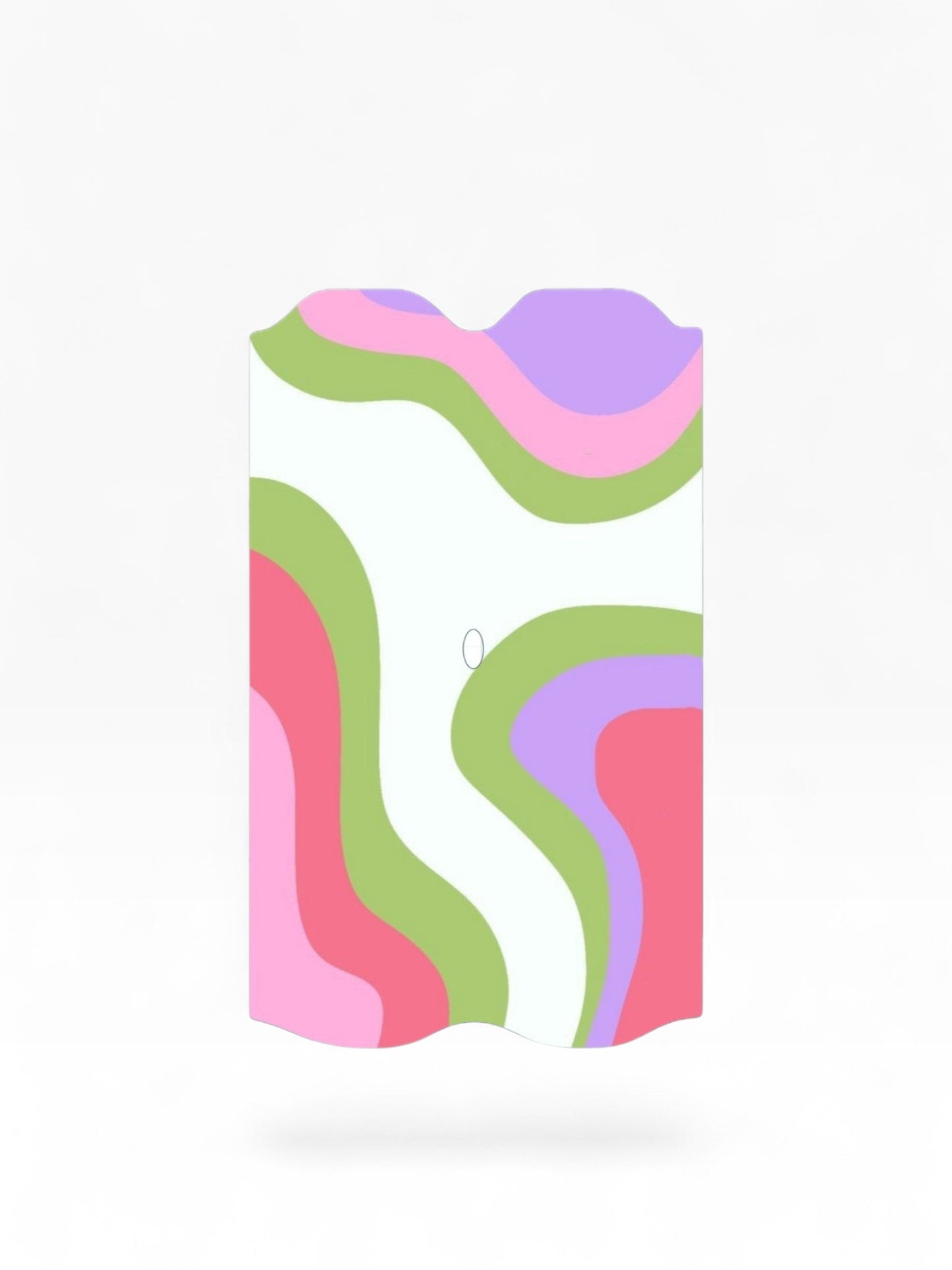 Cloud Skinz waterproof decal for Vuse Alto featuring a colorful abstract wavy pattern in pink, green, and purple.