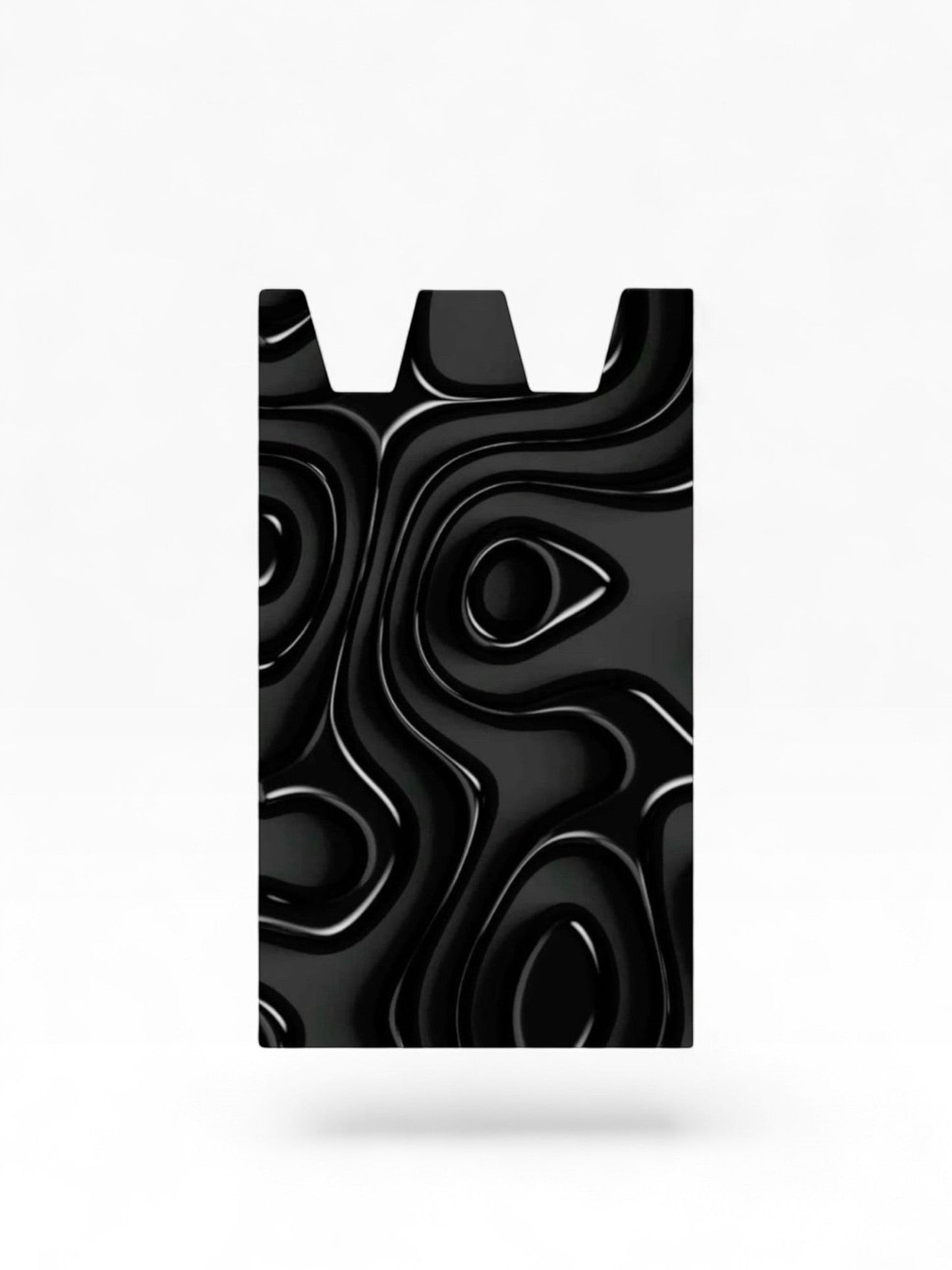 Cloud Skinz waterproof Stiiizy wrap featuring a sleek black 3D liquid swirl pattern for device protection.