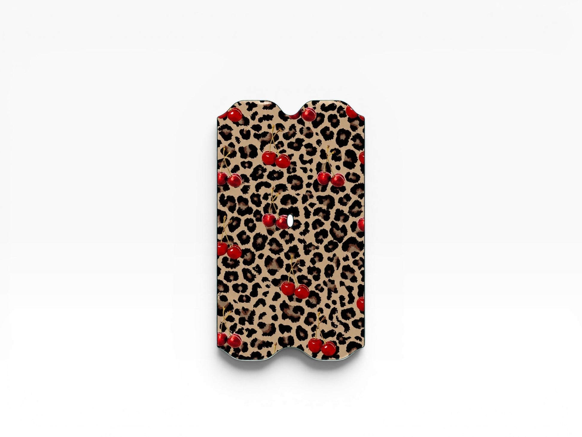 Cloud Skinz cherry leopard print waterproof vinyl wrap for Vuse Alto vape device with protective adhesive finish.