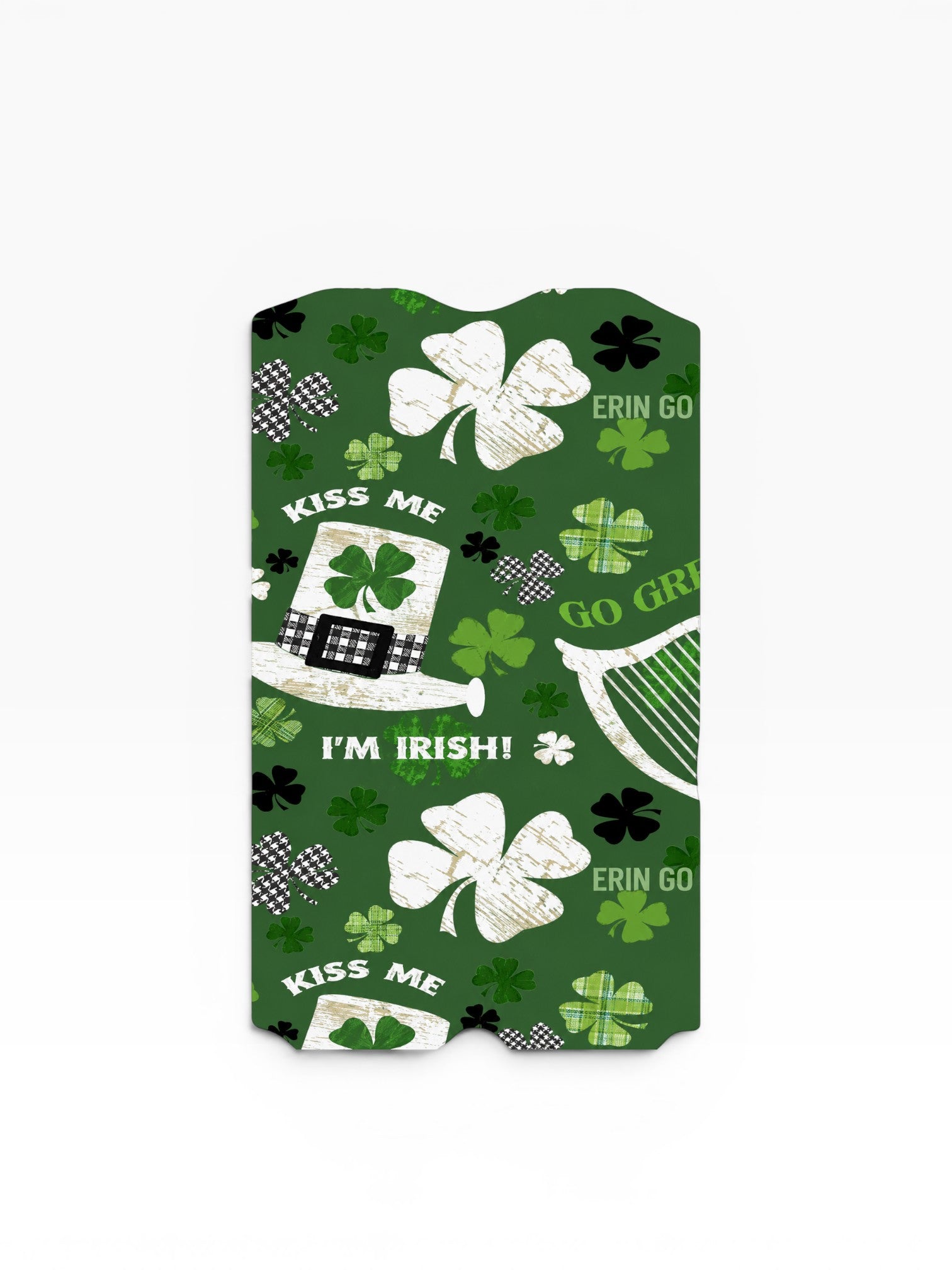 Cloud Skinz St. Patrick's Day vape decal featuring green shamrocks, leprechaun hats, and Irish text on a green background.