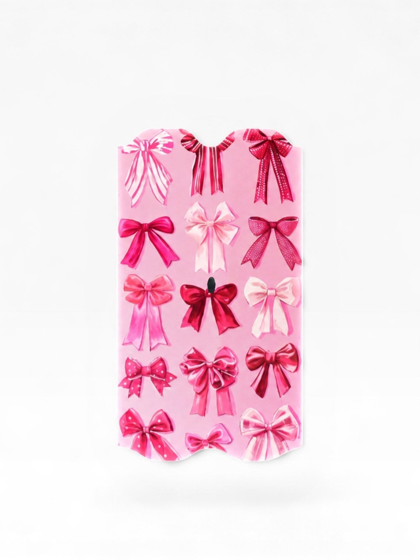 Cloud Skinz pink coquette bow vinyl wrap for Vuse Alto featuring various ribbon designs on a soft blush background.