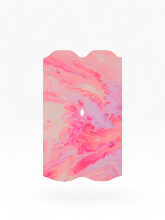 Cloud Skinz waterproof decal for Vuse Alto featuring a vibrant pink and orange marble swirl design.