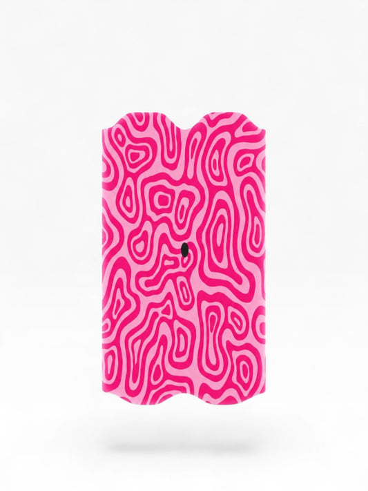 Cloud Skinz hot pink psychedelic wave vinyl wrap for Vuse Alto with abstract swirl pattern and scratch-resistant finish