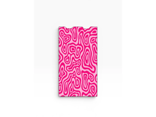 Cloud Skinz protective device skin featuring a vibrant pink and light pink abstract swirl pattern on a white background.