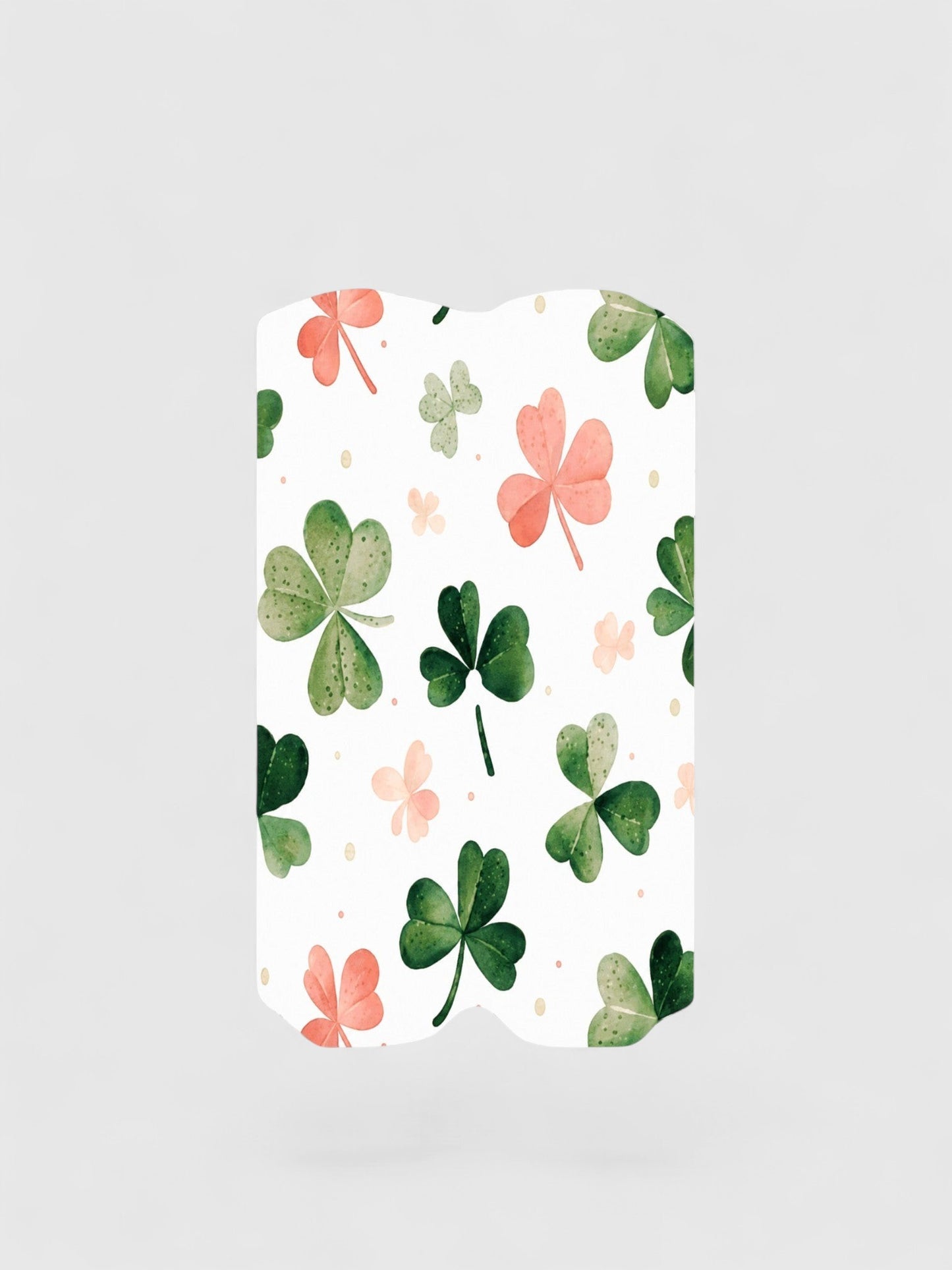 Cloud Skinz St. Patrick's Day vape decal featuring a watercolor shamrock pattern in pink, green, and white.