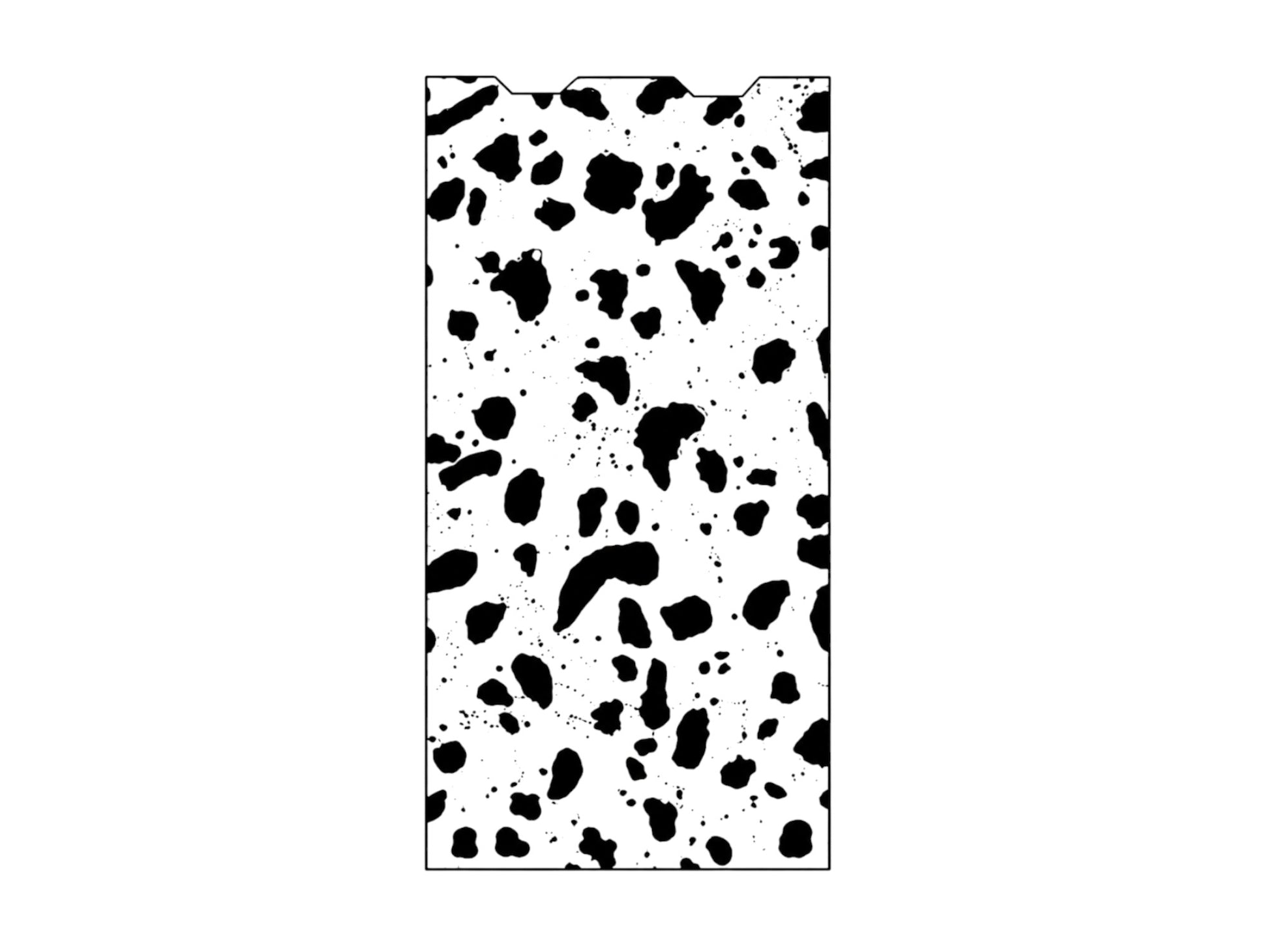 Cloud Skinz protective device cover featuring a bold black and white spotted pattern on a slim-profile adhesive skin.