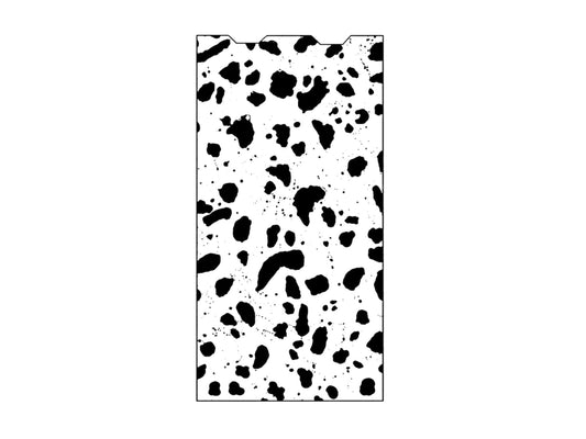 Cloud Skinz protective device cover featuring a bold black and white spotted pattern on a slim-profile adhesive skin.