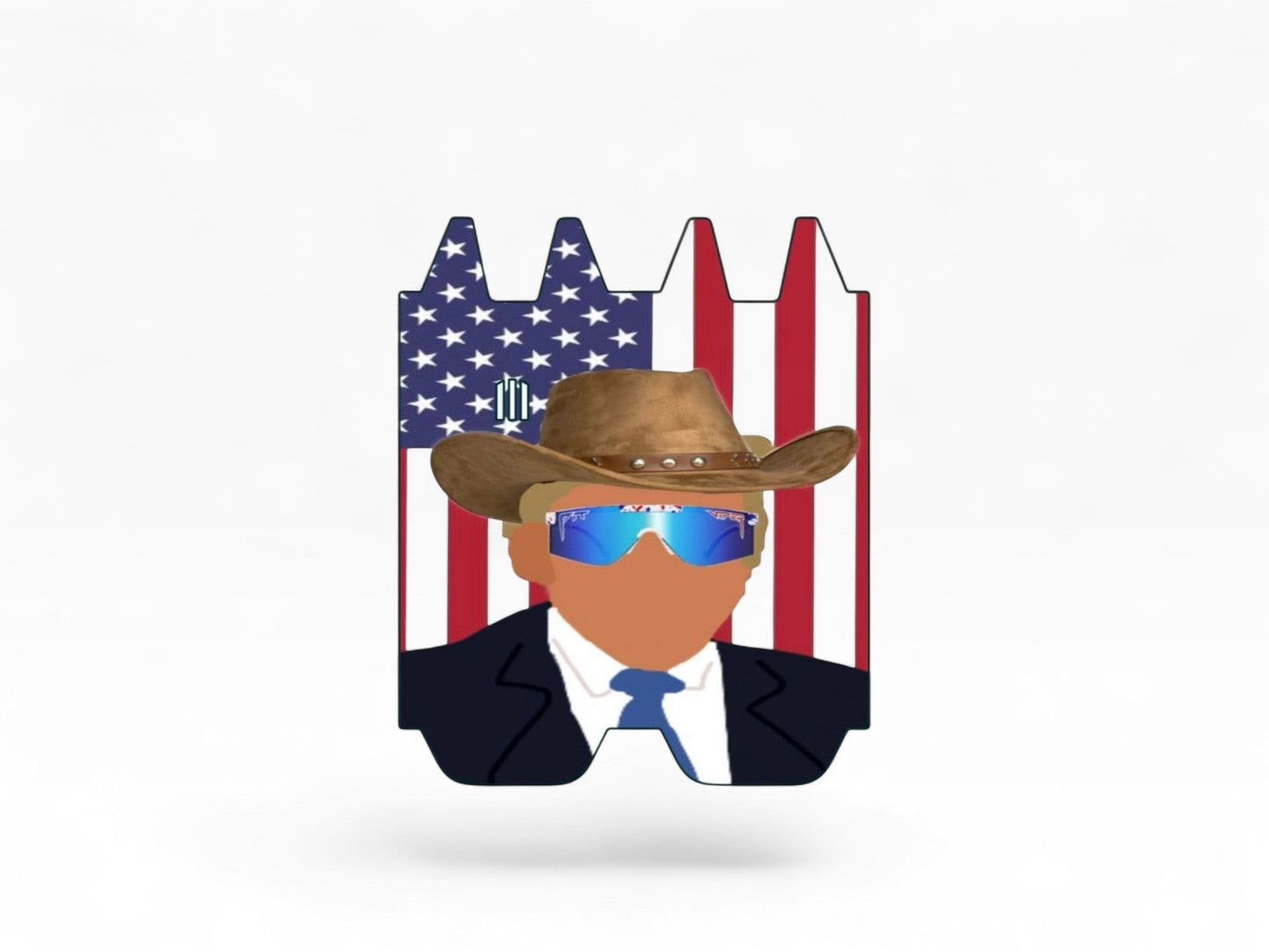 Cloud Skinz custom vinyl decal wrap for STIIIZY Biiig featuring a patriotic American flag and cowboy design.