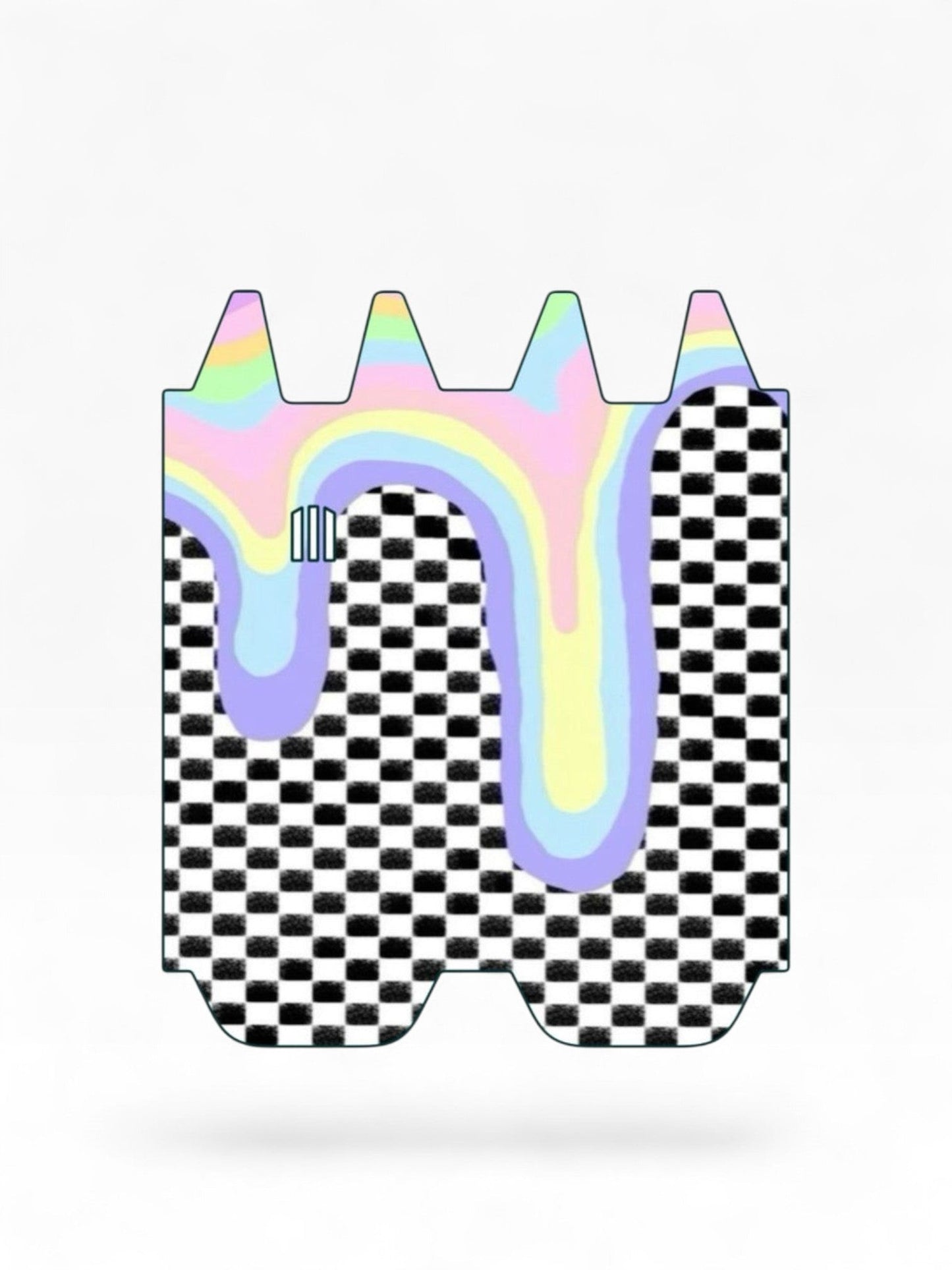 Cloud Skinz custom vinyl decal wrap for STIIIZY Biiig featuring a black and white checkerboard and pastel drip design