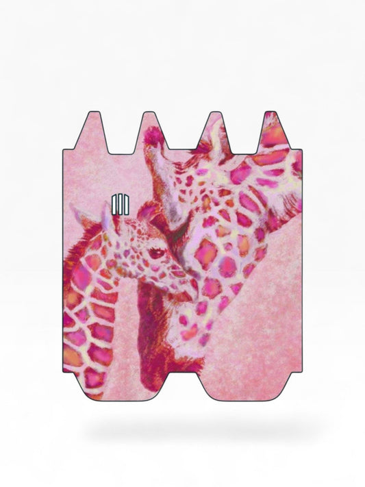 Cloud Skinz vinyl decal wrap for STIIIZY Biiig featuring a pink giraffe mother and baby print on a textured background.