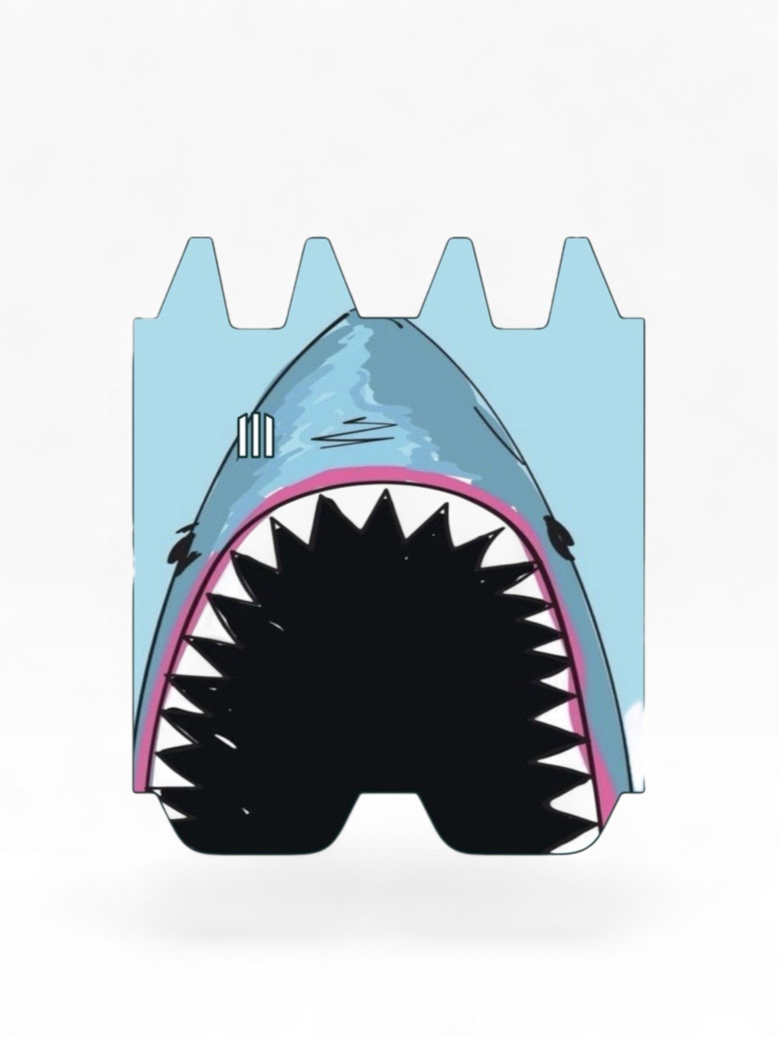 Cloud Skinz vinyl decal wrap for STIIIZY Biiig featuring a blue shark graphic with open jaws on a light blue background