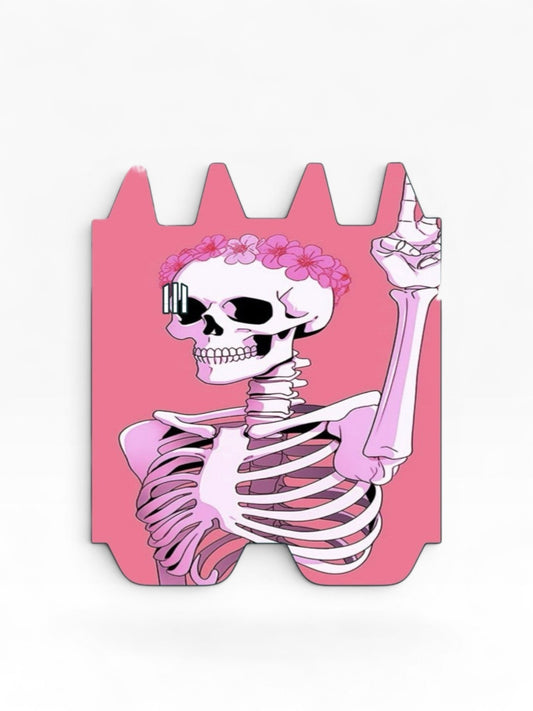 Cloud Skinz vinyl decal wrap for STIIIZY Biiig featuring a pink skeleton design with a floral crown on white background