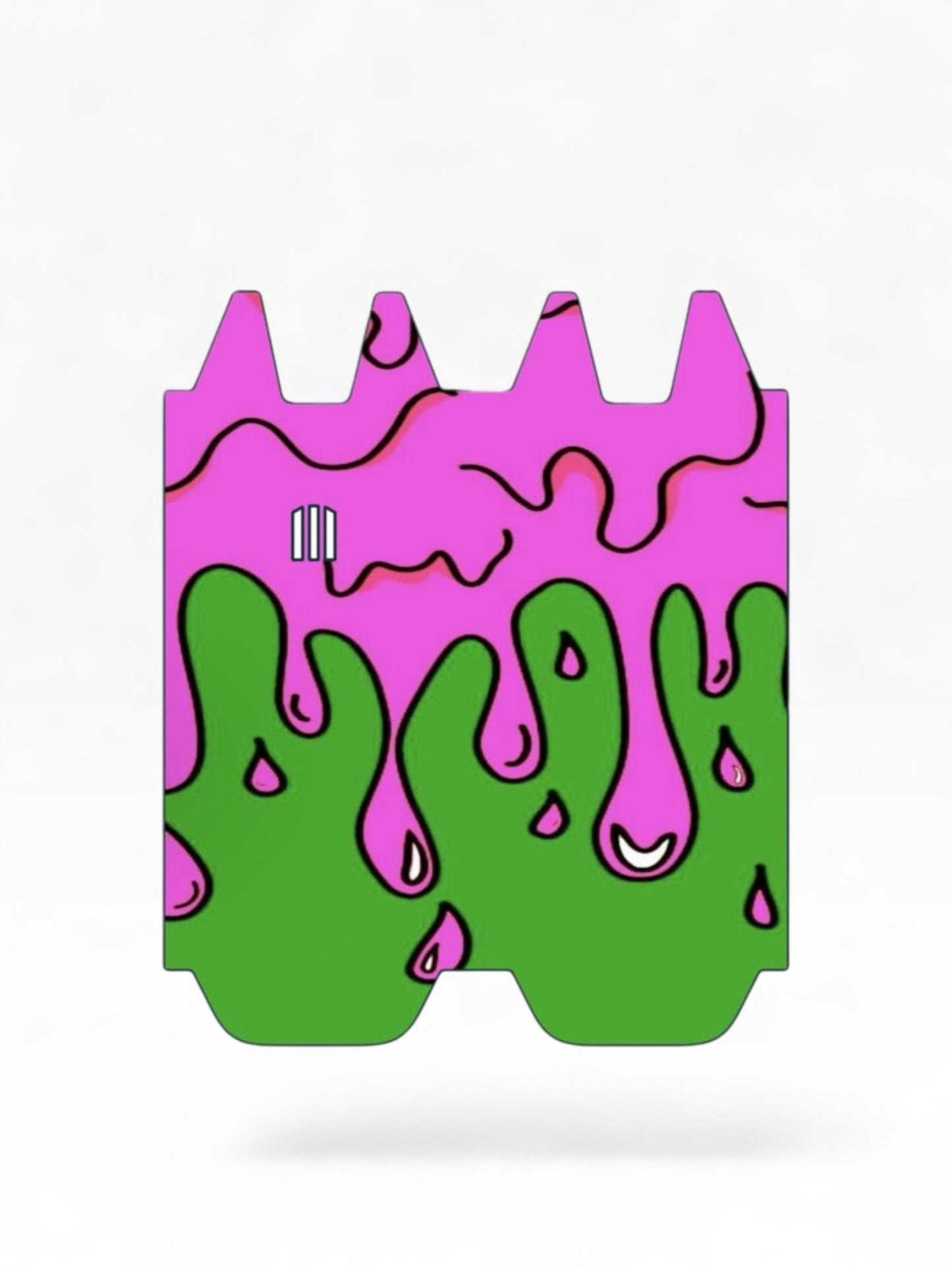Cloud Skinz vinyl decal wrap for STIIIZY Biiig featuring a pink and green slime drip pattern on a white background.