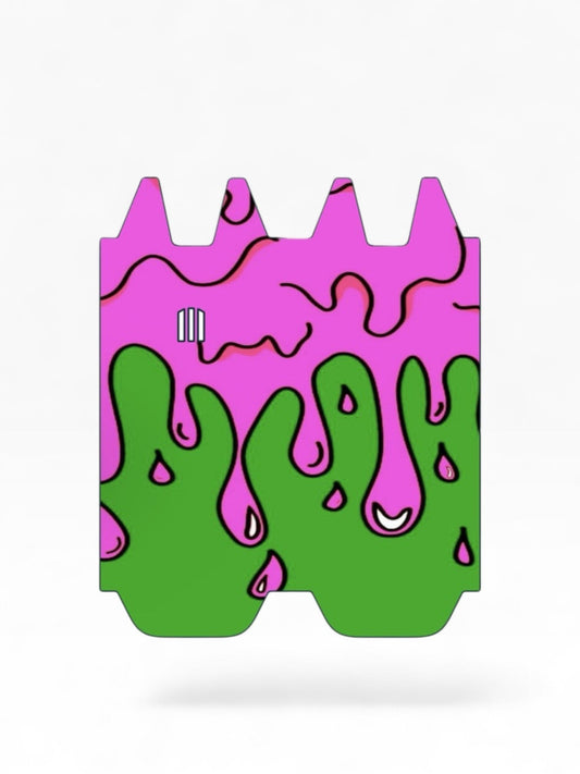 Cloud Skinz vinyl decal wrap for STIIIZY Biiig featuring a pink and green slime drip pattern on a white background.