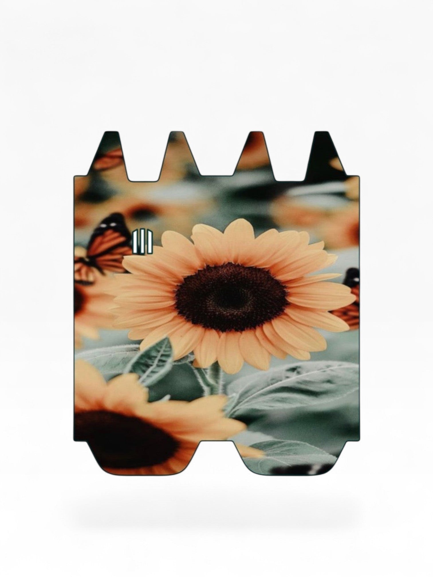 Cloud Skinz vinyl decal wrap for STIIIZY Biiig featuring a sunflower and butterfly print on a white background