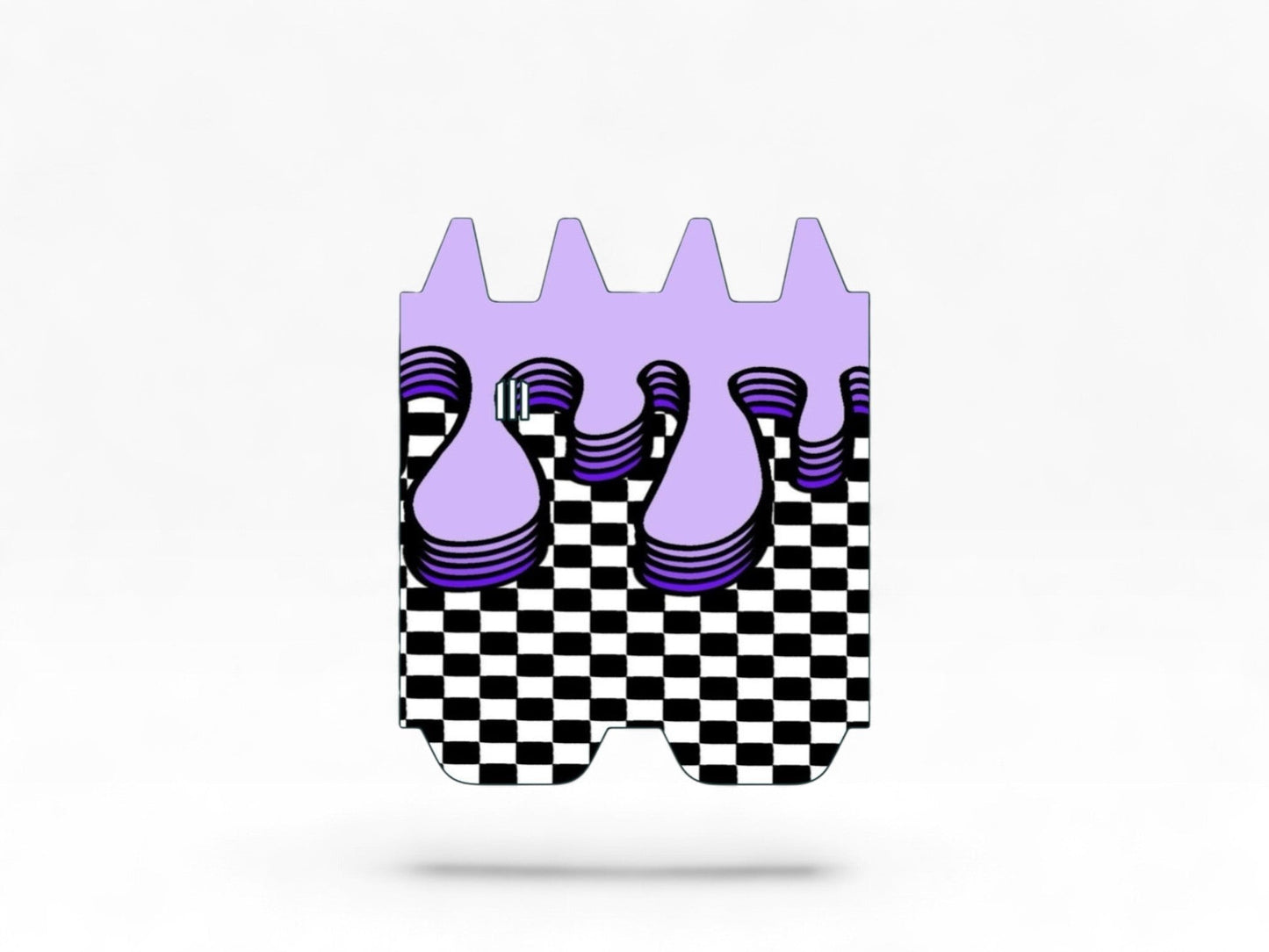 Cloud Skinz vinyl decal wrap for STIIIZY Biiig featuring a purple drip design over a black and white checkerboard