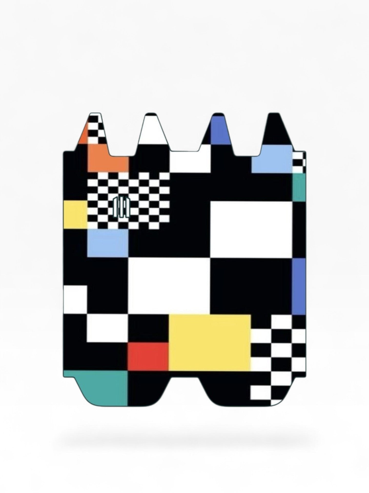 Cloud Skinz vinyl decal wrap for STIIIZY Biiig featuring a geometric black, white, yellow, and blue checkered pattern.