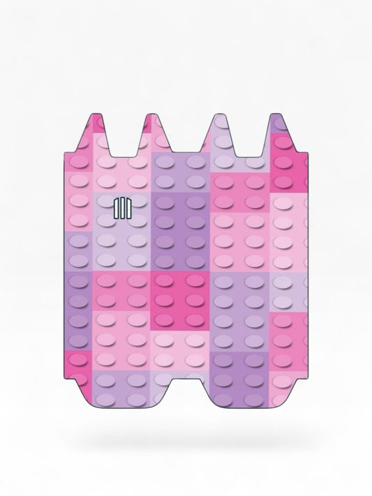 Cloud Skinz vinyl decal wrap for STIIIZY Biiig featuring a pink and purple block building toy pattern