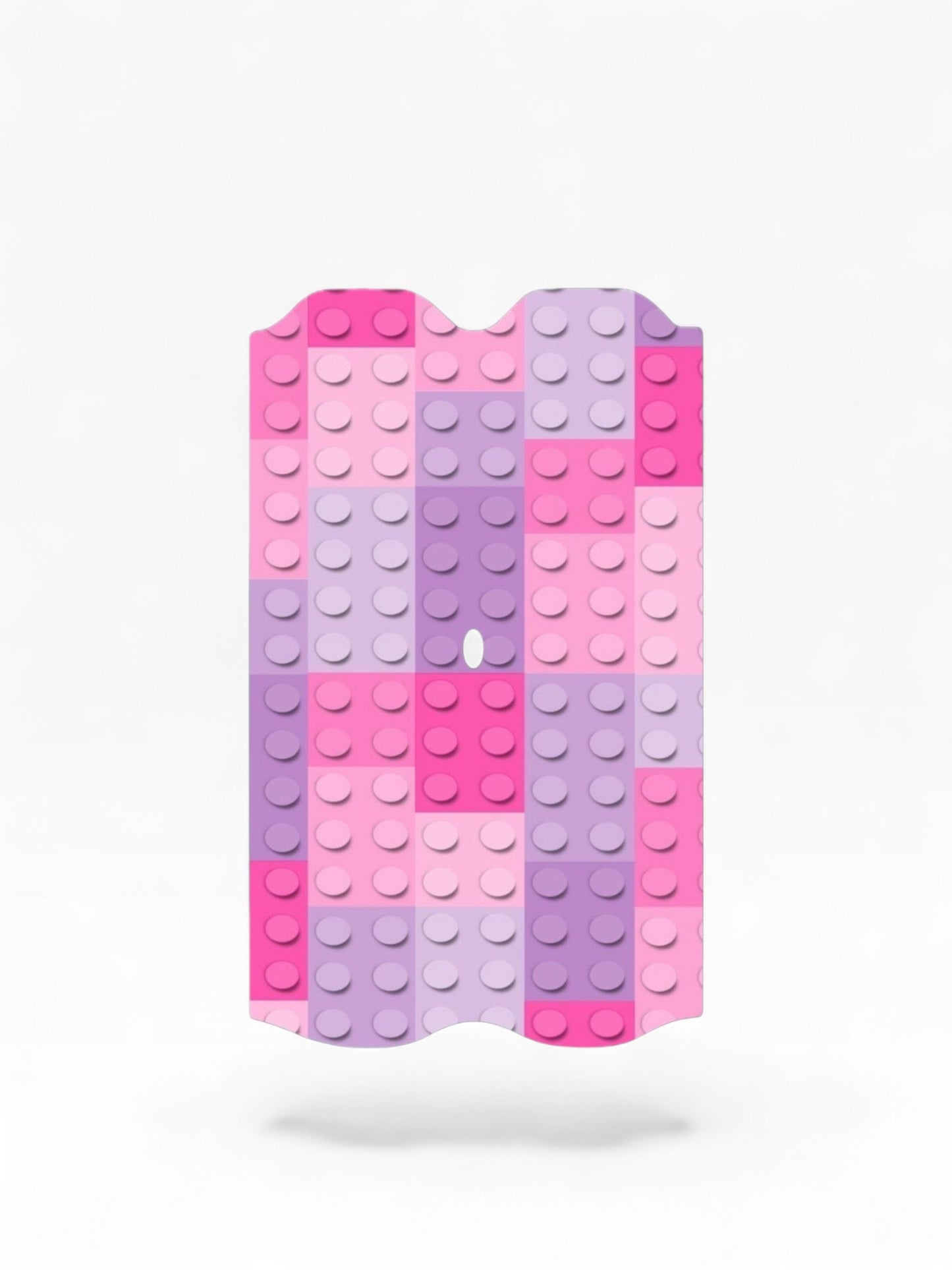 Cloud Skinz waterproof Vuse Alto decal featuring a pink and purple interlocking building block pattern.