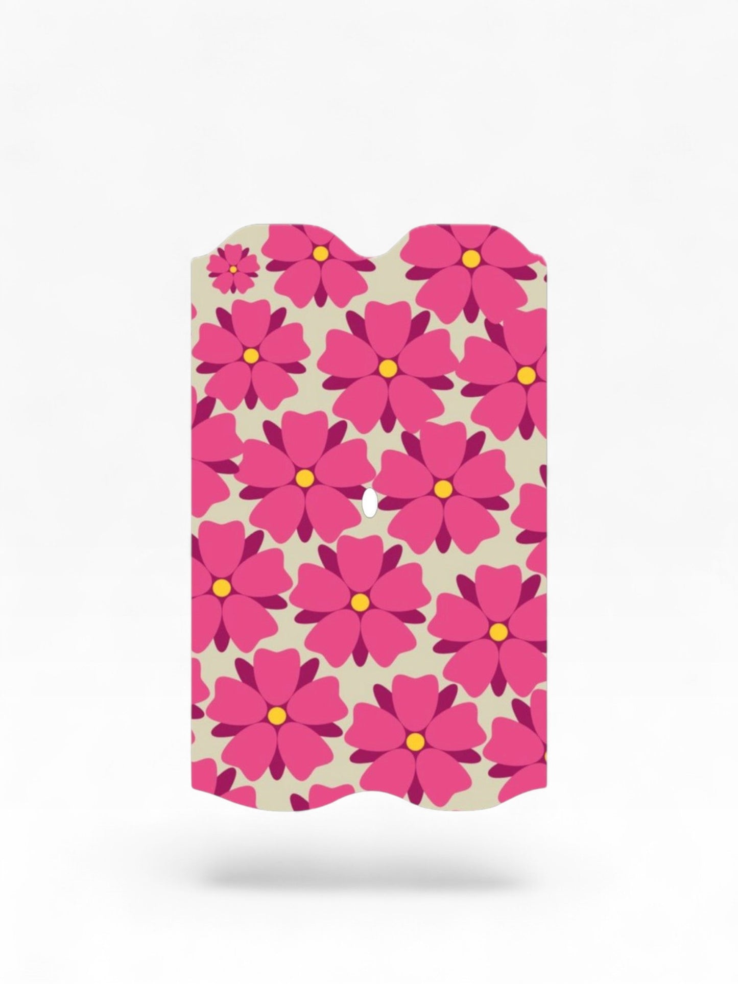 Cloud Skinz waterproof Vuse Alto decal featuring a pink floral pattern on a beige background for device protection.
