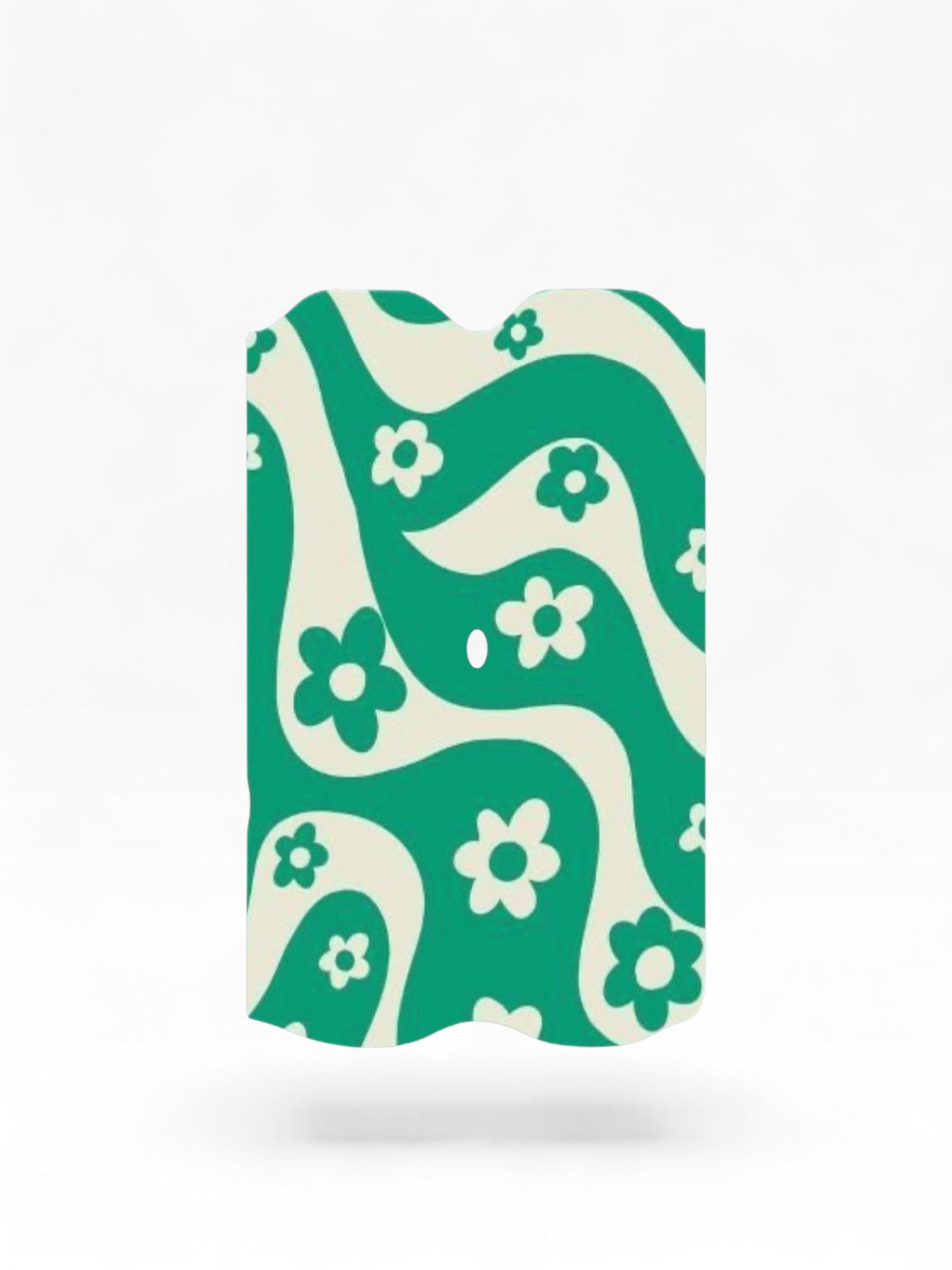 Cloud Skinz waterproof Vuse Alto decal featuring a green and cream retro wavy floral pattern.