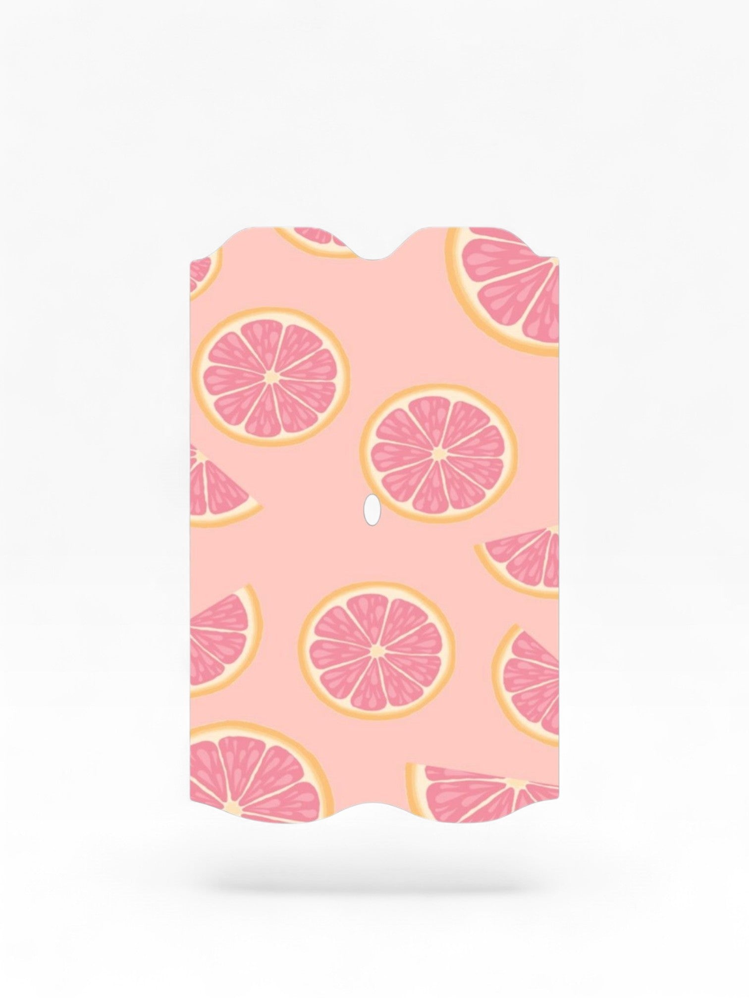 Cloud Skinz waterproof Vuse Alto decal featuring a pink grapefruit slice pattern on a soft peach background.