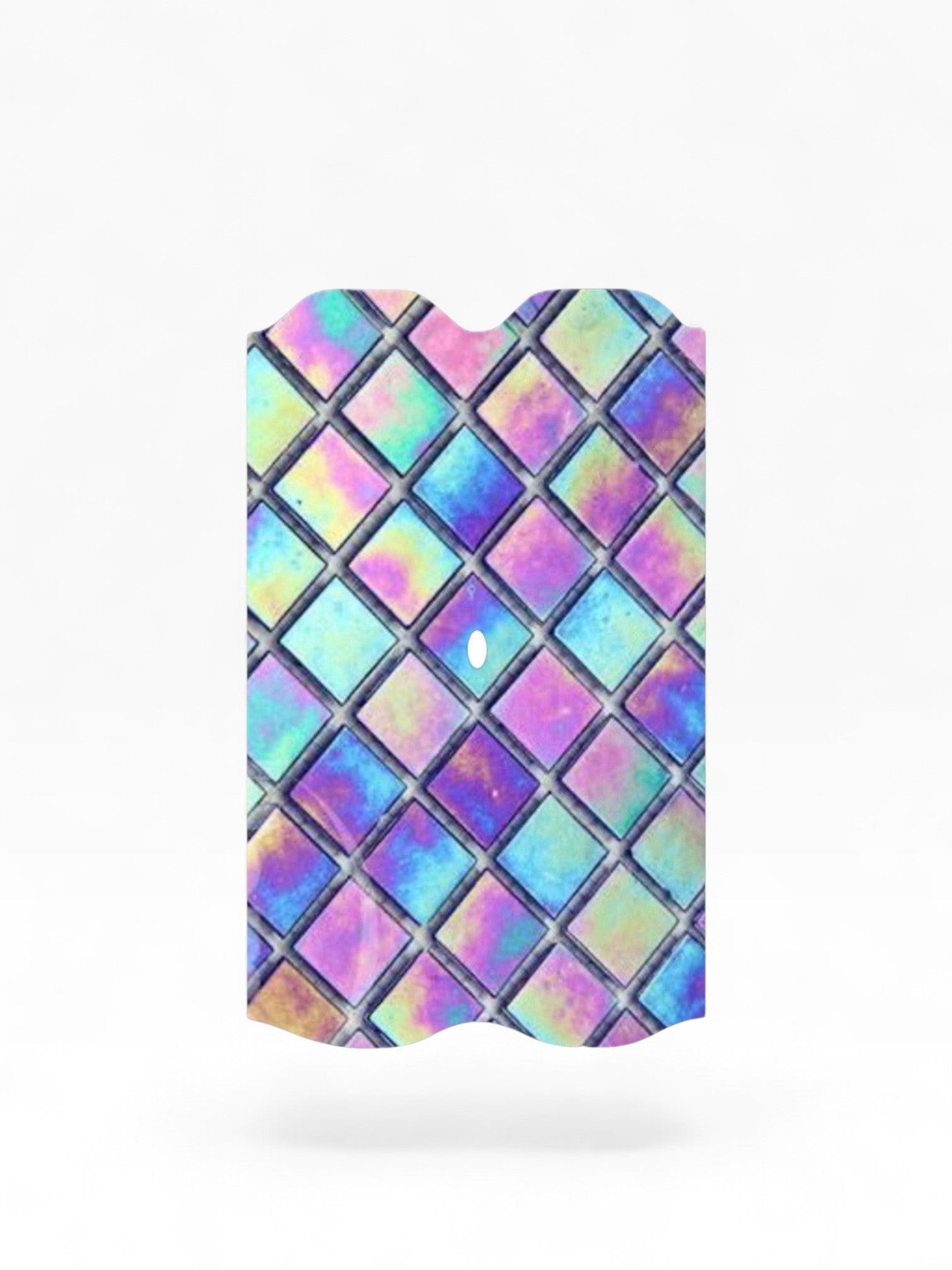 Cloud Skinz waterproof Vuse Alto decal featuring a vibrant iridescent diamond tile pattern on a white background.