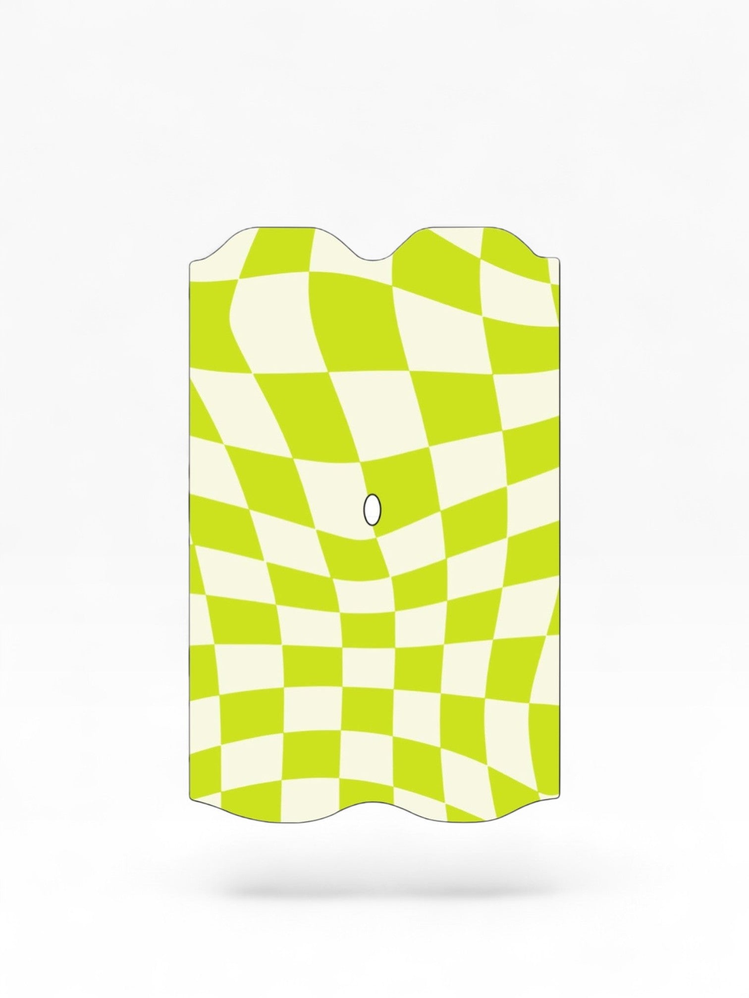 Cloud Skinz waterproof Vuse Alto decal featuring a lime green and cream wavy checkerboard pattern
