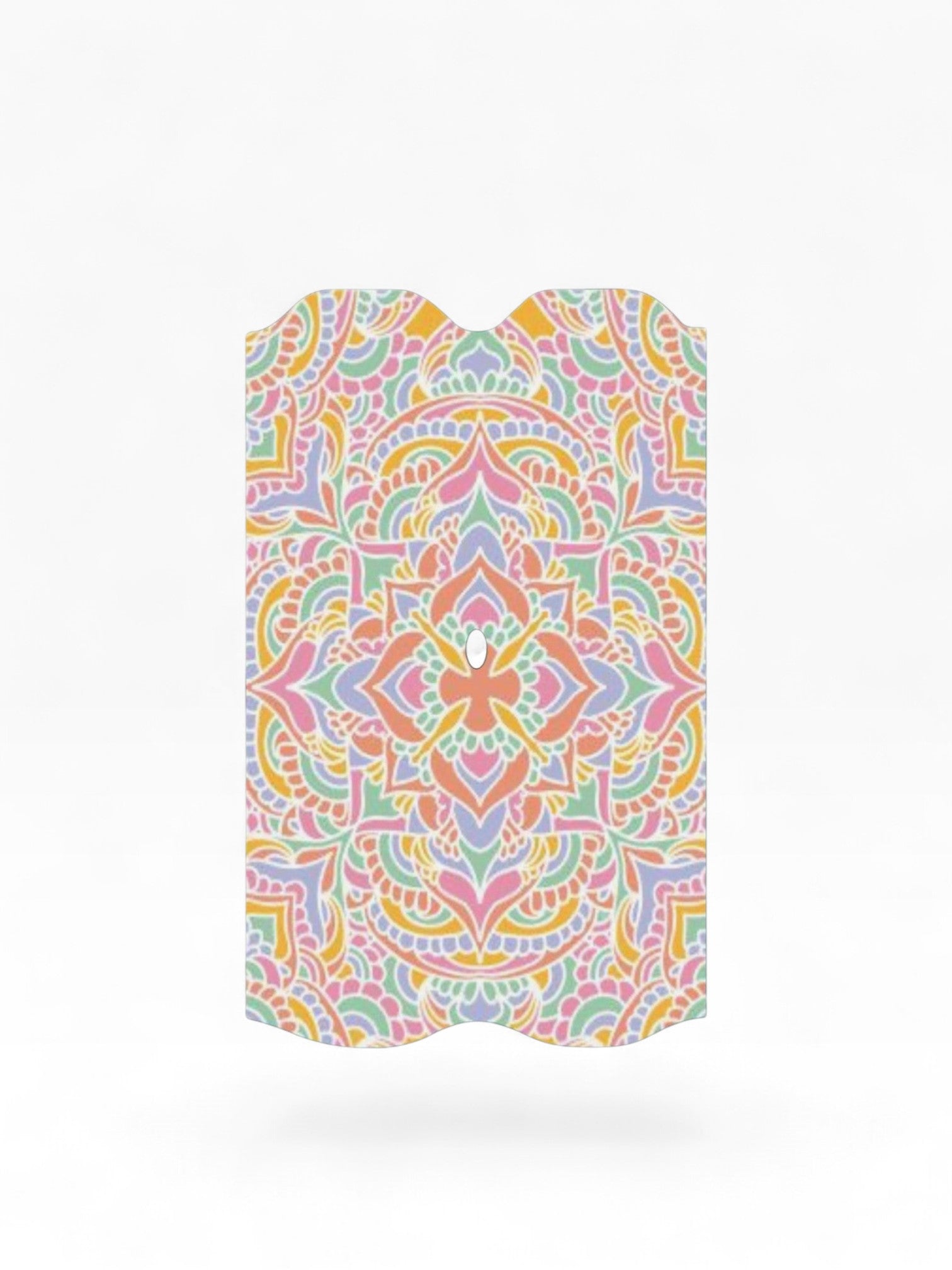 Cloud Skinz waterproof Vuse Alto decal featuring a colorful pastel mandala pattern for device protection.
