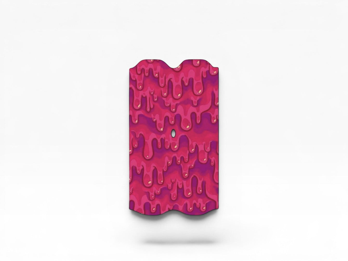 Cloud Skinz waterproof Vuse Alto decal featuring a pink and purple slime drip pattern on a white background.