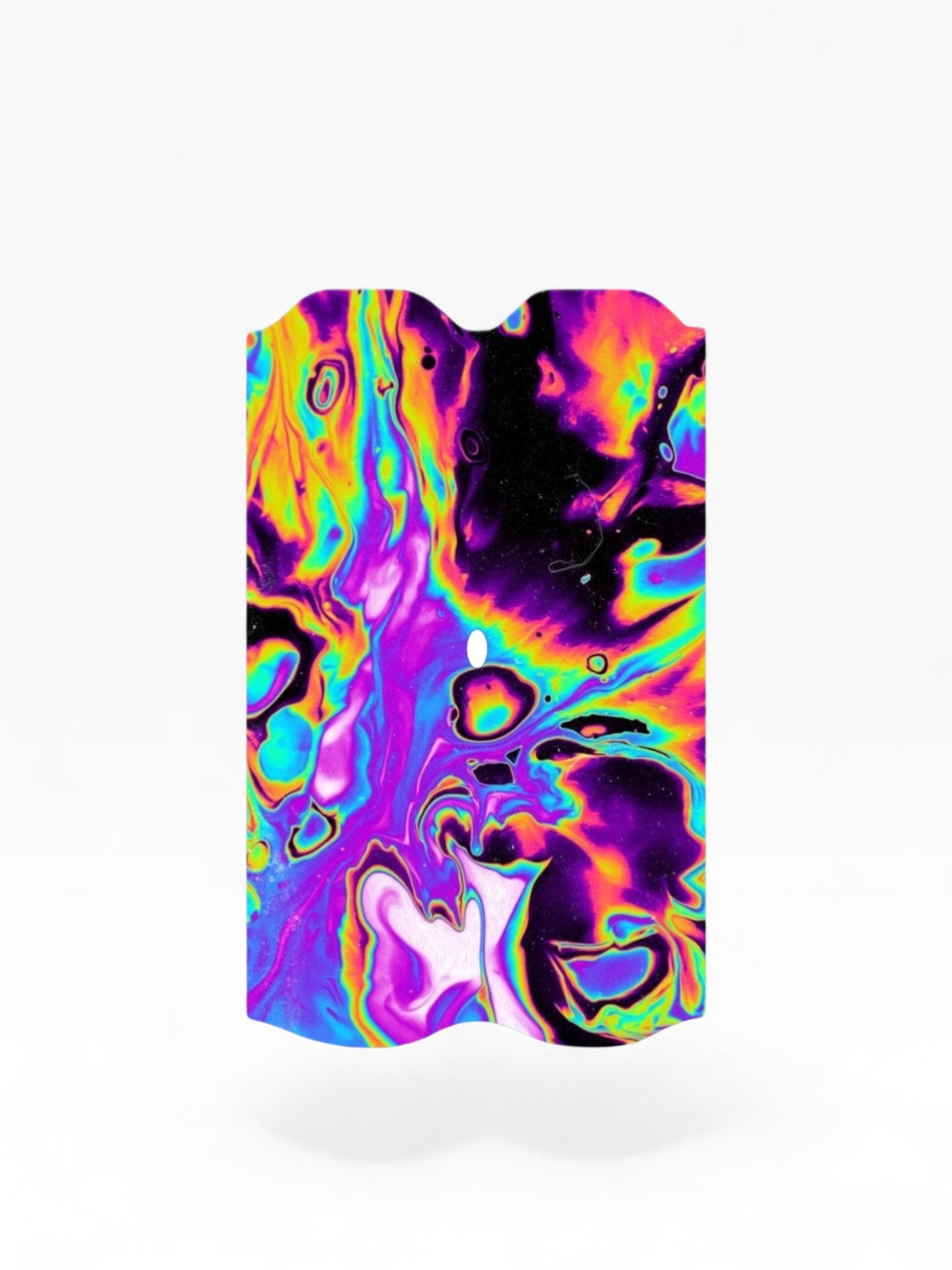 Cloud Skinz waterproof Vuse Alto decal featuring a vibrant psychedelic liquid swirl pattern in neon colors