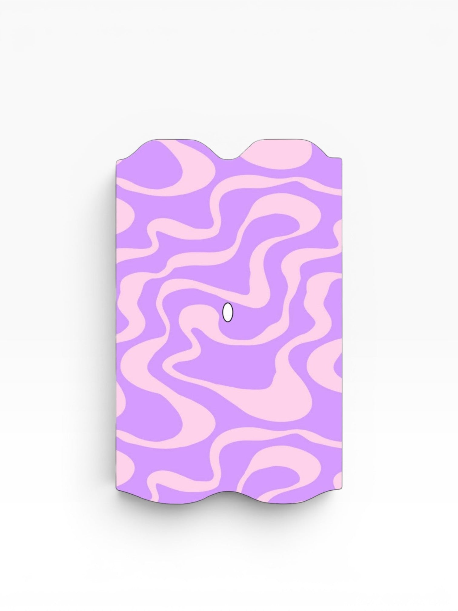 Cloud Skinz waterproof decal for Vuse Alto featuring a purple and light pink wavy retro swirl pattern