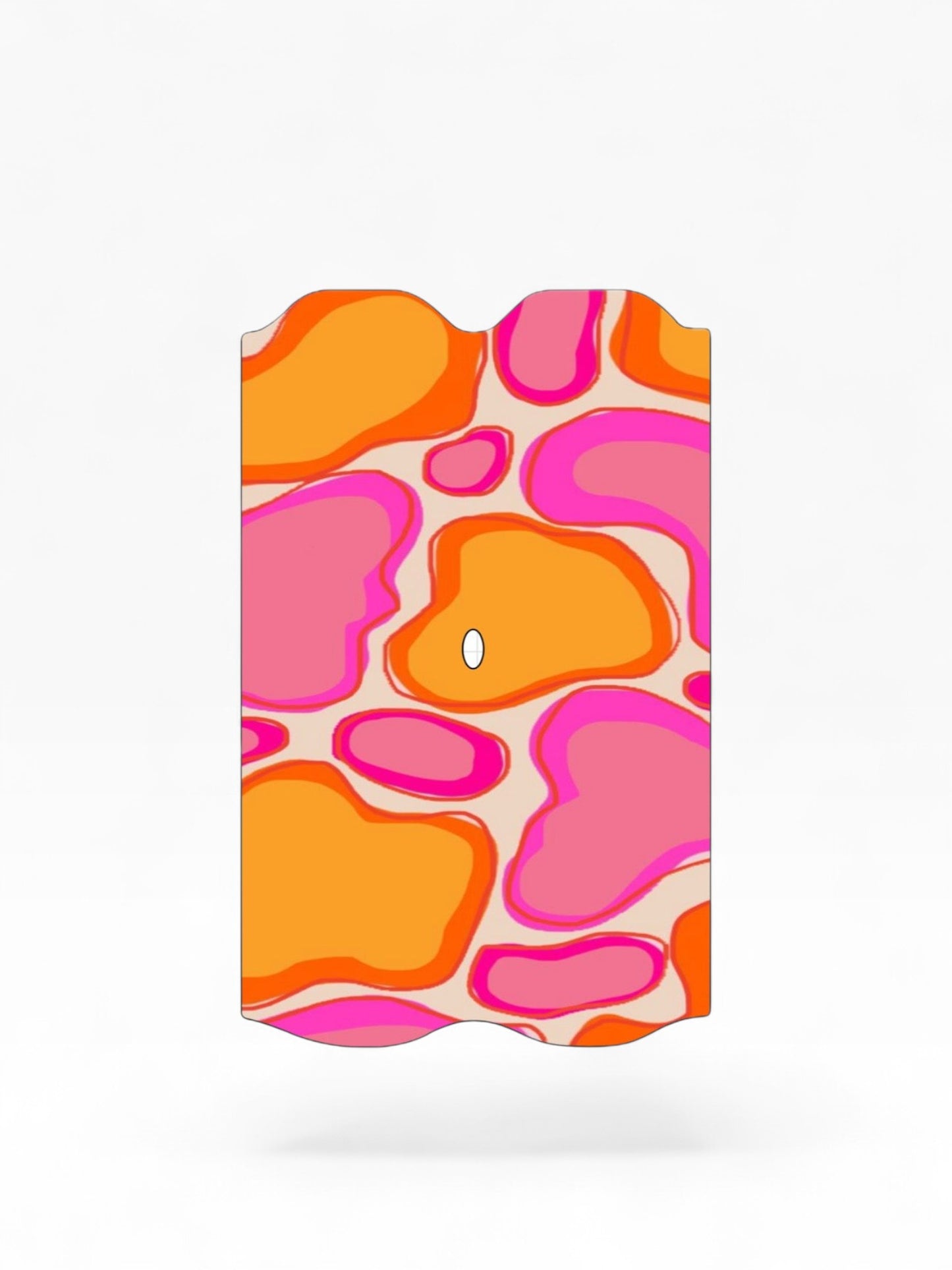 Cloud Skinz waterproof decal for Vuse Alto featuring a vibrant orange and pink abstract retro pattern