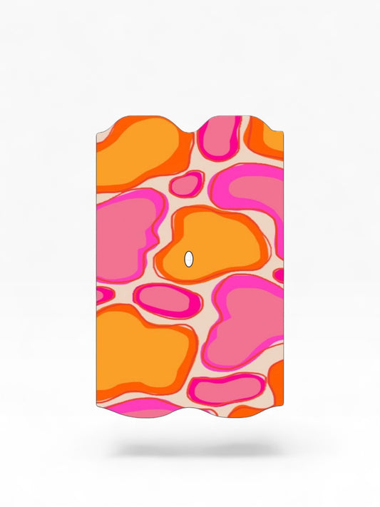 Cloud Skinz waterproof Vuse Alto decal featuring a vibrant orange and pink retro abstract pattern