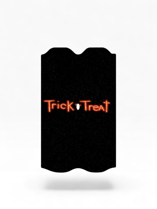 Cloud Skinz waterproof Vuse Alto decal featuring a black starry background with orange Trick or Treat text