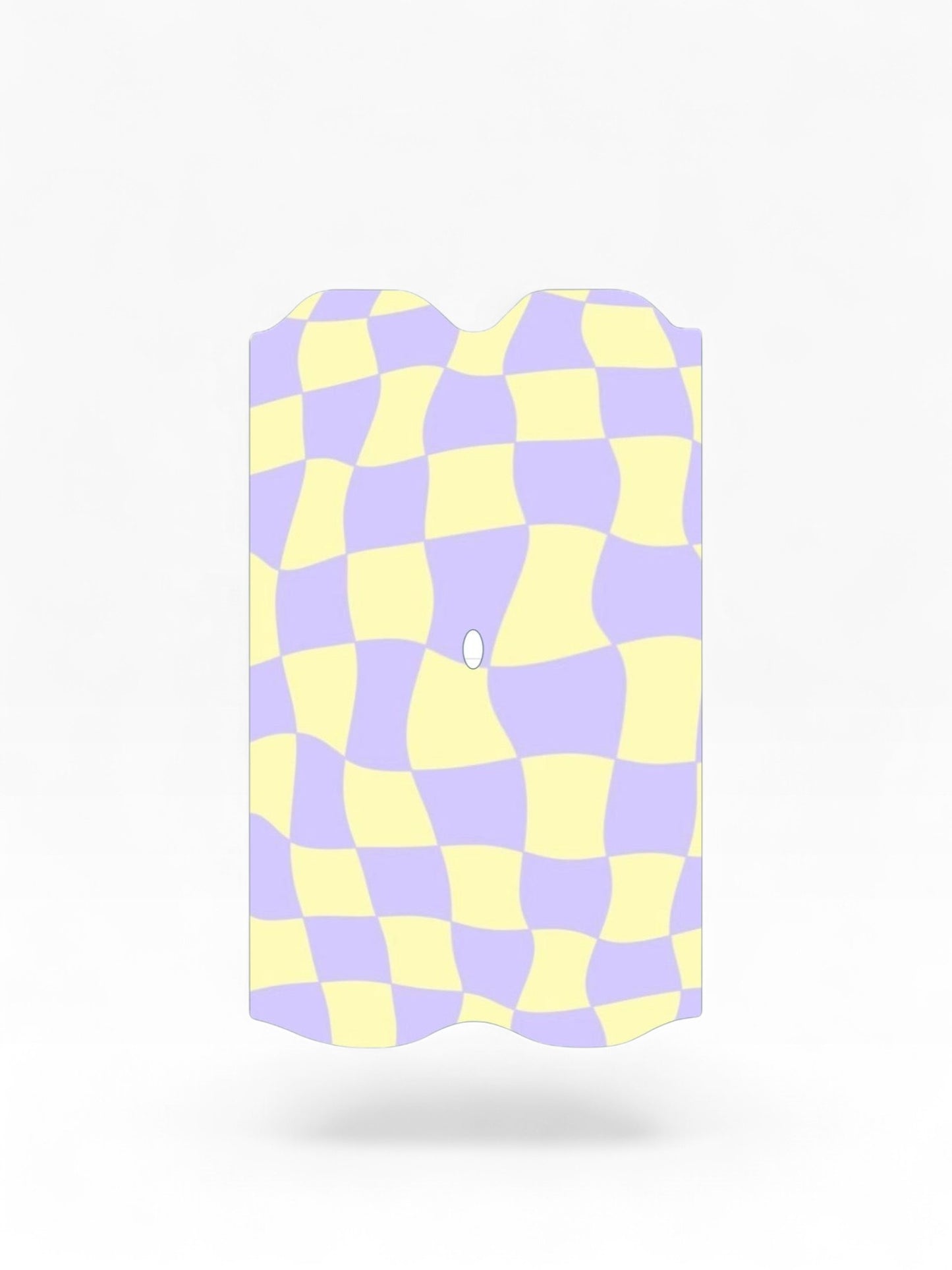 Cloud Skinz waterproof Vuse Alto decal featuring a wavy pastel yellow and lavender checkerboard pattern