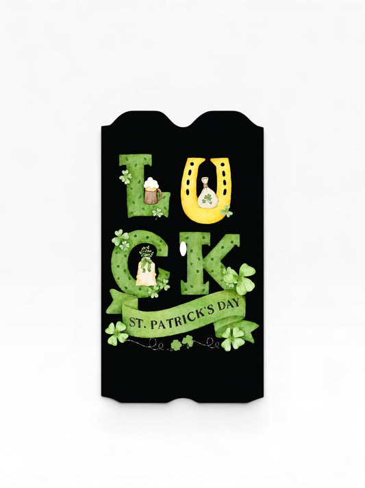 Cloud Skinz waterproof vinyl Vuse vape decal featuring St. Patrick's Day luck theme with shamrocks and gold horseshoe